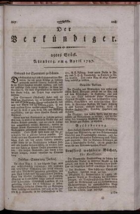 29tes Stück. Nürnberg, am 4. April 1797