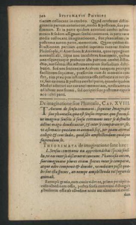De imaginatione sive Phantasia, Cap. XVIII.