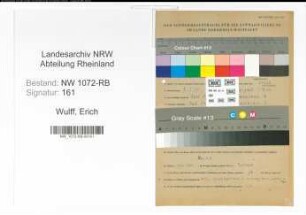 Entnazifizierung Erich Wulff , geb. 07.09.1898 (Arbeiter)