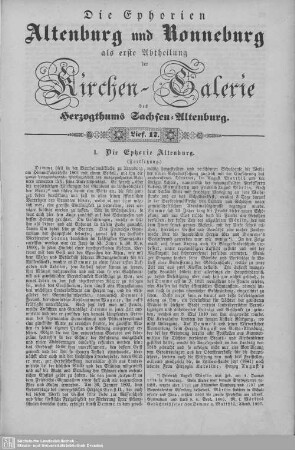I. Die Ephorie Altenburg (Fortsetzung), Oberarnsdorf (Beschluß) : 17. Lieferung
