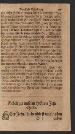 Gebät zu unserm Herrn Jesu Christo.
