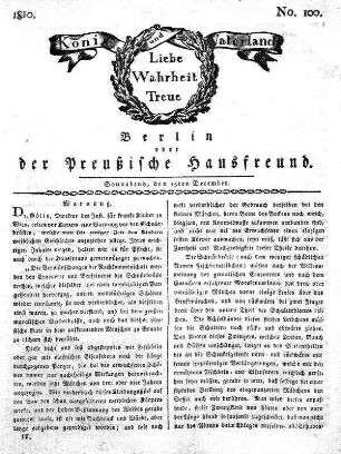 No. 100., 15ten December 1810