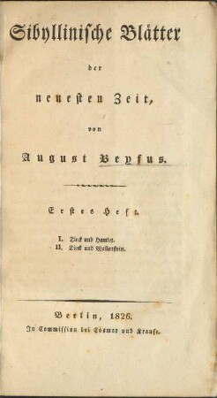 Erstes Heft: [...]