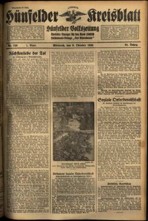 Erste Ausgabe vom Mittwoch, den 09. Oktober 1935.