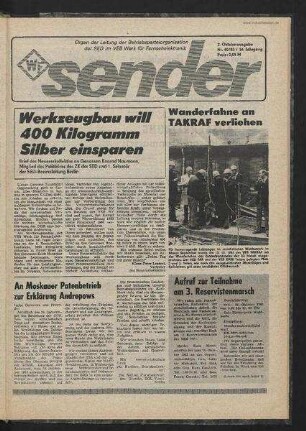 Betriebszeitung 'WF-Sender', Nr.40/1983 (2. Oktoberausgabe 1983)