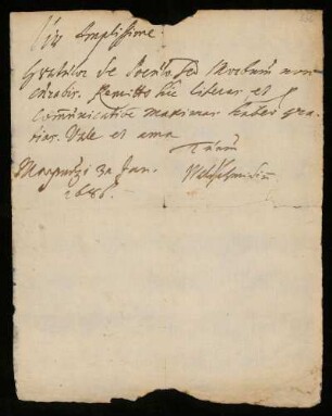 Brief von Johann Jakob Waldschmidt an Johann Dolaeus