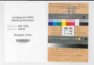 Entnazifizierung Ernst Bongartz , geb. 12.11.1905 (Technischer Angestellter)