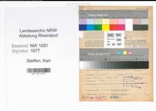Entnazifizierung Karl Steffen , geb. 06.06.1901 (Buchhalter)