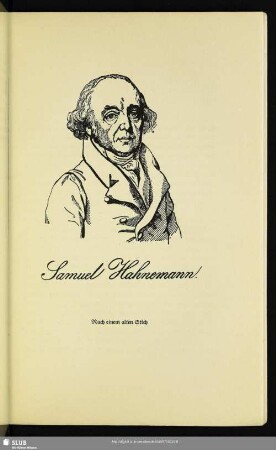 Samuel Hahnemann. Nach einem alten Stich