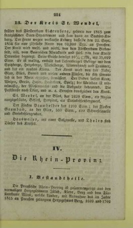 IV. Die Rhein-Provinz