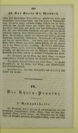 IV. Die Rhein-Provinz