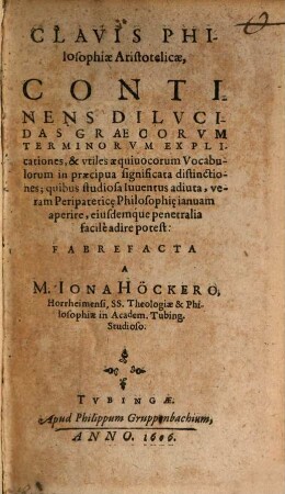 Clavis philosophiae Aristotelis