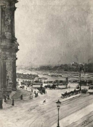 Schloßplatz : Schloßplatz, Gotthardt Kuehl, Öl, 1905