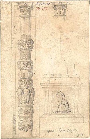 Walther, Conradin; u. a. Deutschland; Frankreich; Italien; Sammlung Conradin Walther: Band III, Nr. 121 - 166 (fol. 135 - 179) - "Casa Rayper" Genua (Details)