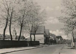 Lauta : Lauta. Parkstraße mit evangelischer Kirche