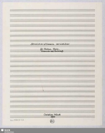 Streicherstimmen verwehbar für Violine, Viola, Violoncello und Kontrabaß