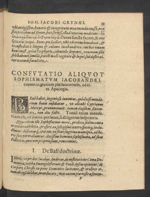 Confutatio Aliquot Sophismatum Iacobandricorum in gratiam piae iuventutis, addita Aplogia.
