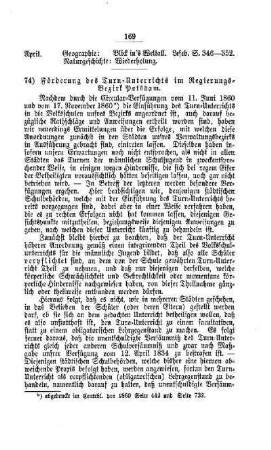 Förderung des Turn-Unterrichts im Regierungs-Bezirk Potsdam : [V. Elementarschulen]
