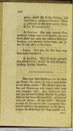 Von der Brechung der Lichtstralen und den dadurch entstehenden Farben