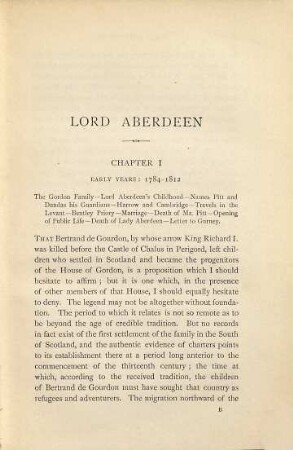 The Earl of Aberdeen : By Sir Arthur Gordon