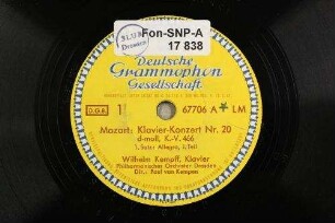 Klavierkonzert Nr. 20 : d-moll, K. V. Nr. 466 ; 1. Satz: Allegro, I. Teil