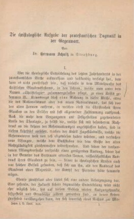 1-68 Die christologische Aufgabe der protestantischen Dogmatik in der Gegenwart