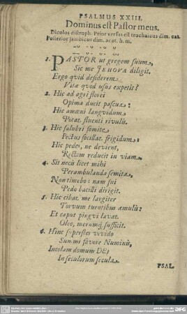 Psalmus XXIII. Dominus est Pastor meus