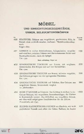 Möbel (Nr. 430-494)