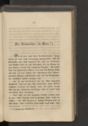 Der Nachtwächter im Dorfe.