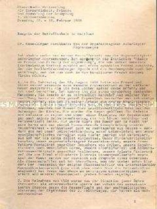 Redemanuskript für eine kirchliche Veranstaltung 1988 zur Abgrenzungspolitik der DDR - Sachkonvolut