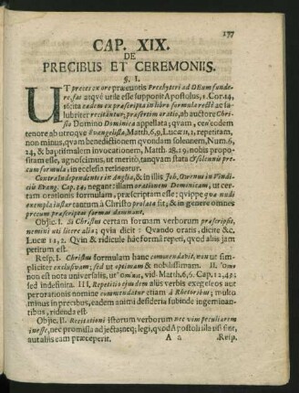 Cap. XIX. De Precibus Et Ceremoniis
