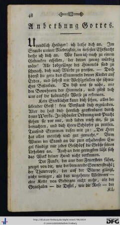 Anbethung Gottes; Danksagung; Vertrauen auf Gott; Gebethsübung.