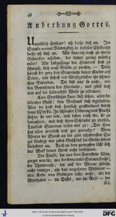 Anbethung Gottes; Danksagung; Vertrauen auf Gott; Gebethsübung.