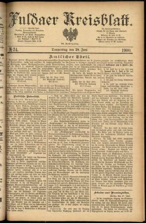 Ausgabe vom Donnerstag, den 28. Juni 1900.