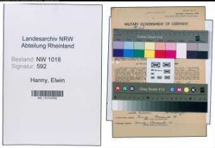 Entnazifizierung Elwin Hanny , geb. 12.06.1892 (Koch)