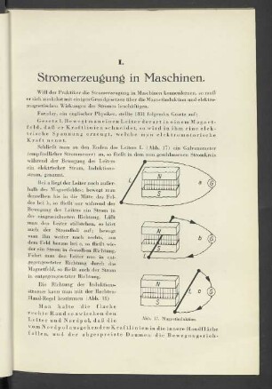 I. Stromerzeugung in Maschinen.