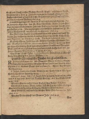 Teutsche Theologische Bücher der Catholischen.
