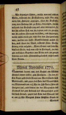 Monat November 1771.