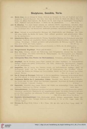Skulpturen, Gemälde, Varia (Nr. 438-569)