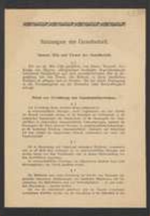 Vereinssatzung 1946
