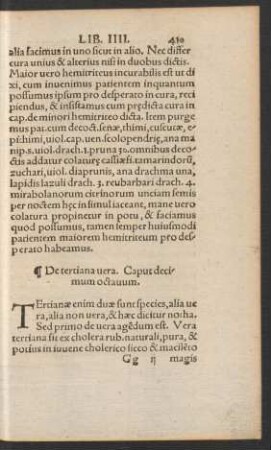 De tertiana vera. Caput decimum octavum.