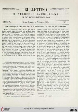 4: Esame archeologico e critico della storia di s. Callisto narrata nel libro nono dei Filosofumeni, [1]
