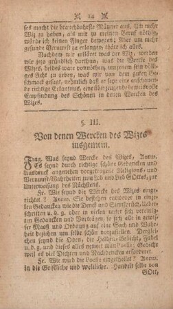 §. III. Von denen Wercken des Wizes insgemein.