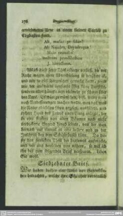 Siebzehnter Brief