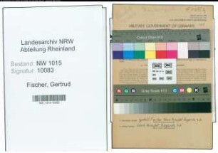 Entnazifizierung Gertrud Fischer , geb. 01.07.1905 ()