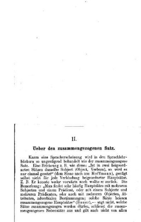 Ueber den zusammengezogenen Satz