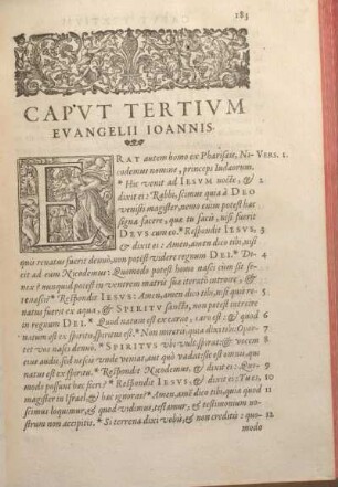 Capvt Tertivm Evangelii Ioannis.