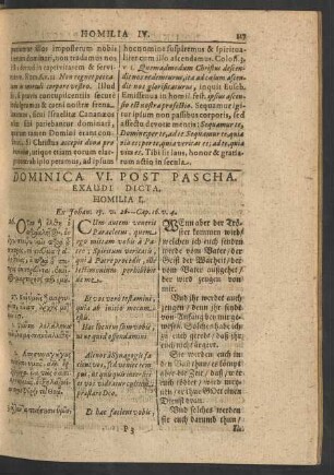 Dominica VI. Post Pascha. Exaudi Dicta.