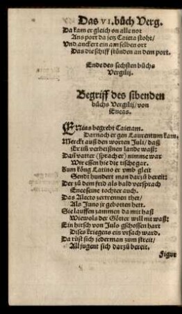 Begriff des sibenden buchs Vergilii/ von Eneas.