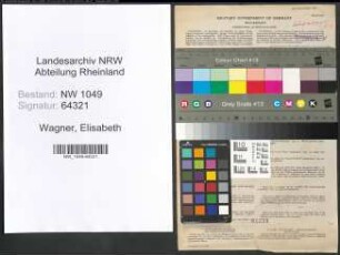 Entnazifizierung Elisabeth Wagner , geb. 12.10.1885 (Lehrerin)
